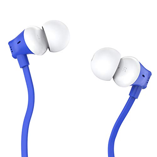 Auriculares Vogek sin enredos con Cable Plano ergonómico in-Ear con Sonido nítido dinámico, Auriculares con Auriculares S/M/L, compatibles con Samsung, teléfonos Android y más
