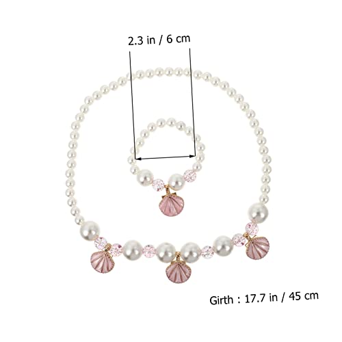ABOOFAN Pulseira De Pérolas Falsas Enfeites De Menina Joias De Menina Pulseiras De Miçangas Colar E