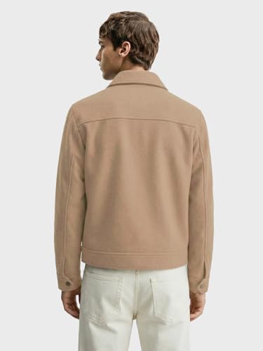 Image of The Indian Garage Co Men Regular Fit Long Sleeves Cutaway Collar Solid Jacket
