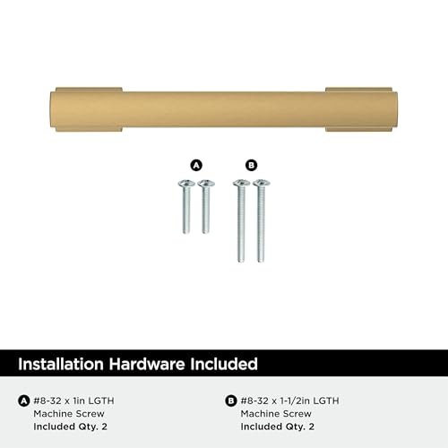 Image of Amerock 25 Pack 3-3 /4 inch Triomphe Champagne Bronze Drawer Pull | 3-3 /4 inch (96mm) Center-to-Center Mounting Distance and 4-13 /16 inches Overall Length, Durable Zinc Cabinet Hardware