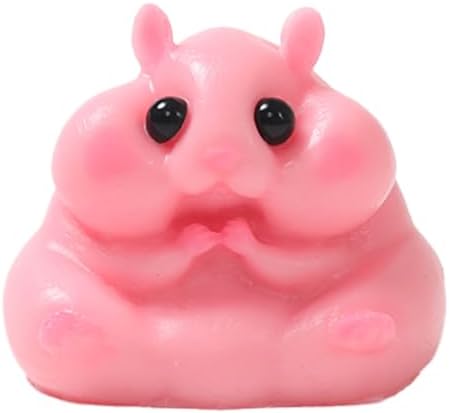 FUFU Squishy Soft Hamster Taba Squishy Toy for Kids, Teens, and Adults – Small Hamster Desk Decor for Home or Office (White)