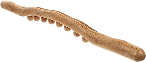 SHREESAMP Gua Sha Massager Wood Therapy Tool Manual 8 Beads Massage Roller Professional Body Relieve Muscle Soreness Stick Wooden Trigger Point Back Legs Neck