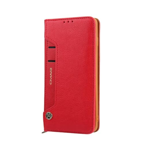 Étui portefeuille rouge pour Samsung Galaxy S22 Plus pour ranger ses cartes facilement