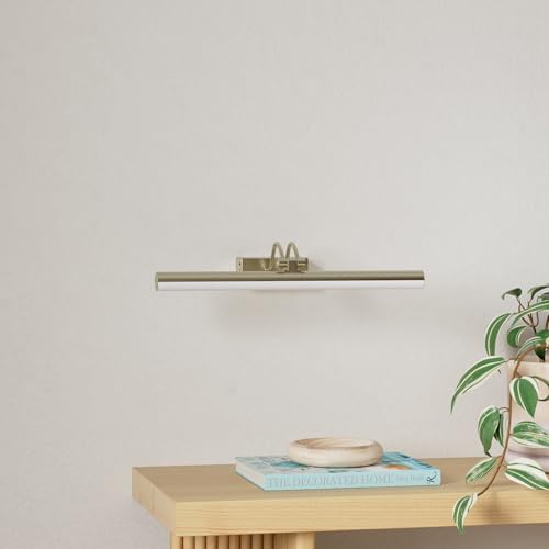 Image of Picture Light,Magnetic Wall Lights 5000mAh,16 inch Art Light for Painting,Brass | Picture Lights for Wall Rechargeable,Remote Timer and Dimmer Gallery Light,Metal Gallery Light for Portrait Display Frame