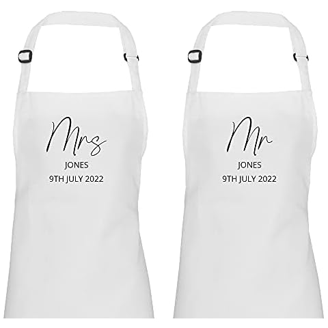 Personalised Mr & Mrs Wedding Apron Cover