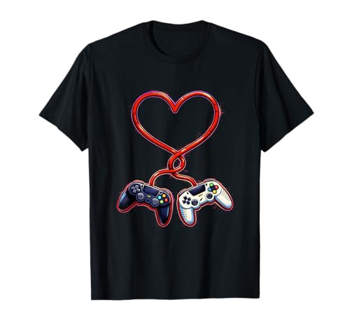 Gamer Valentine Gaming Amor Romántico Pareja Divertido Camiseta