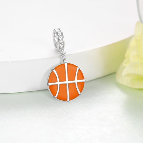 Image of Sport Charm for Women 925 Sterling Silver Sports Charms for Bracelets Sports Balls Jewelry Gifts for Women
