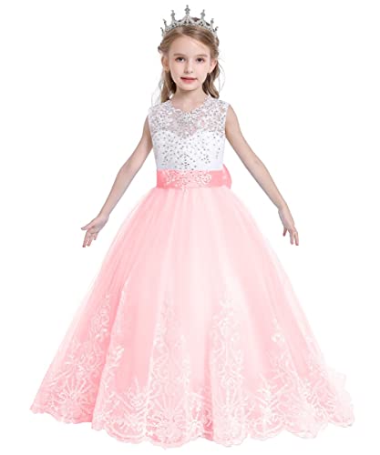 MYRISAM Flowers Girls Applique Tulle Lace Bridesmaid Wedding Dress Birthday Baptism Party Christmas Prom Evening Ball Gown4