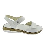 Riposella Sandalias blancas 40726 con plantilla de memoria ajustable, Blanco, 40 EU