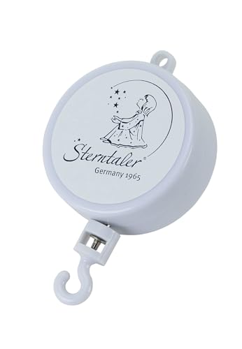 Sterntaler Boîte à Musique Interchangeable, Chère Lune, Tu vas si Silencieuse, Convient dès la Naissance, Mobile, 10 x 7 x 2,2 cm, Blanc