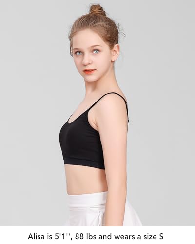SALIA GIRL Sport Crop Cami Bras for Teens & Training Girls Bras with Adjustable Straps4