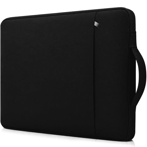RAINYEAR Funda Protectora para Portátil de 14 Pulgadas Compatible con Notebook Chromebook de 14 Pulgadas, Funda Protectora para Macbook Air M4 M3 M2 de 15 Pulgadas con Bolsillo Frontal, Negro