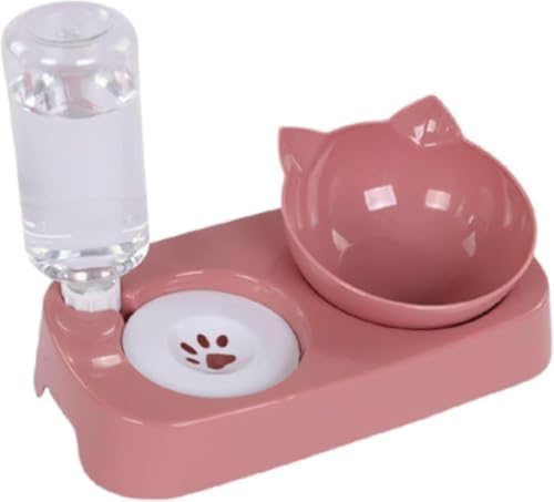 YAKINO ペットフードボウル犬 猫 食器 小型 中型給水器 自動給水器猫食器 猫 えさ 皿 トランペット (ピンク,小さい)