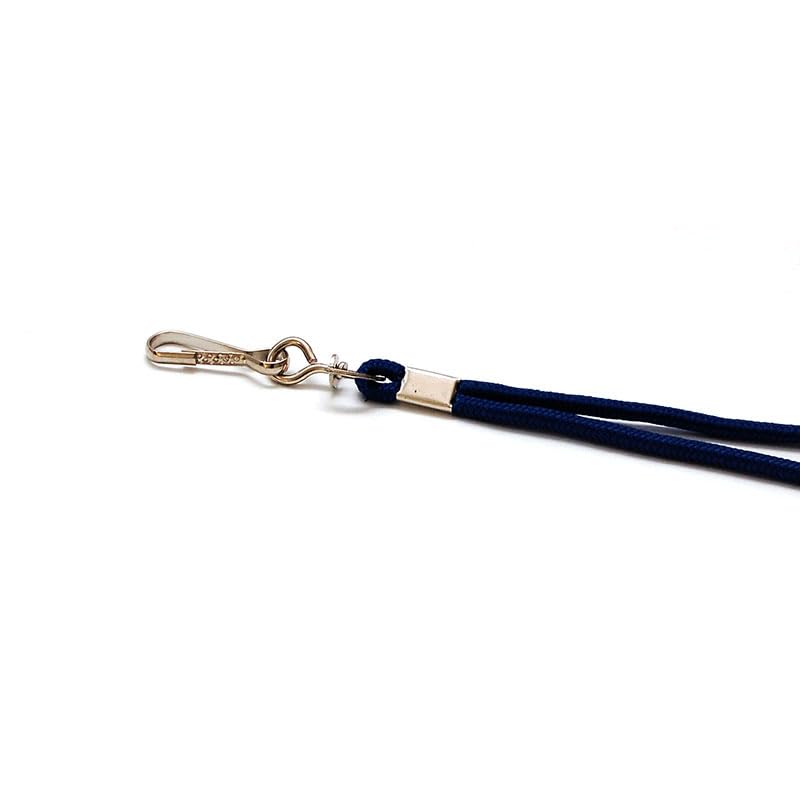 Lanyard redondo de seguridad de 4 mm con mosquetón metálico - Azul marino (lote de 100)