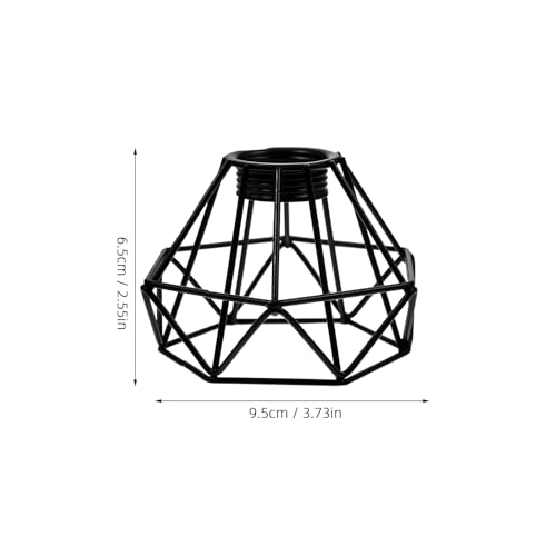 Image of Diamond Shape Wrought Iron Lampshade 3.74 Inch Metal Lamp Cover for Hanging Ceiling and Wall Lights Industrial Decorative Light Shade