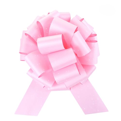 HCHENBOW 12 Large Pink Gift Bow 2pcs Big Bows for Gift Wrapping Christmas Party Birthday Gift Wedding Ribbon Bows for Bikes Boxes or Flower Decorations Valentines Day Gift Decorations (Pink)
