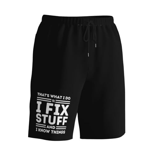 That's What I Do I FIX Stuff and I Know Things Men's Quick-Dry Board Shorts 7" - Swim Trunks Summer Hawaii Beach2