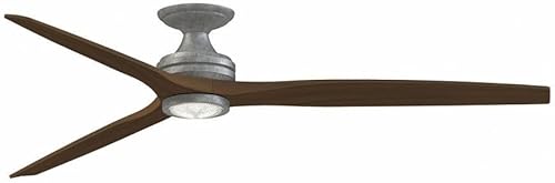 Miniatura 24 de Spitfire - Ventilador de techo empotrado de 3 aspas con kit de luz, 21.08 pulgadas de alto y 72 pulgadas de ancho, acabado de níquel cepillado,