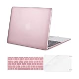 MOSISO Plastic Hard Shell Case & Keyboard Cover & Screen Protector Compatible MacBook 12 Inch Retina Display A1534 (Newest Version 2017/2016/2015), Rose Gold