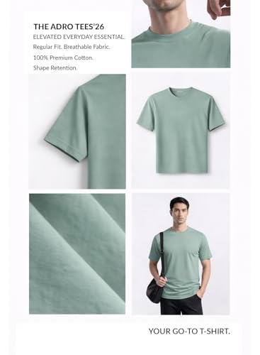 Image of ADRO Mens Printed Cotton T-Shirts Pack of 3 | Regular Fit Graphic Tshirt | Breathable Modern Stylish Casual T Shirt for Travel Gym Daily Lifestyle
