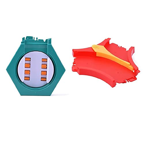 VINSOO DIY Track Accessories Set, HO Scale, 2 cm Rail Gauge, Transparent, Compatible with Most Flexible Racing Tracks (Type 2), Includes Y-Crossroad and Turntable