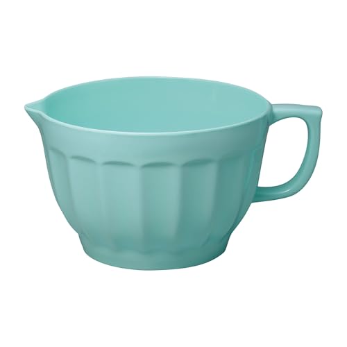 Tazón de melamina para mezclar 4.3 cuartos azul latte con pico y asa