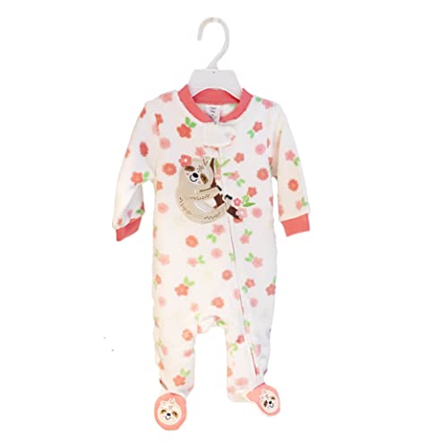 Baby Elements Baby Girls Coral Fleece Rompers One Piece Jumpsuit Zip Front Playwear Coveralls (Zoo, 12 Months) #TOP2