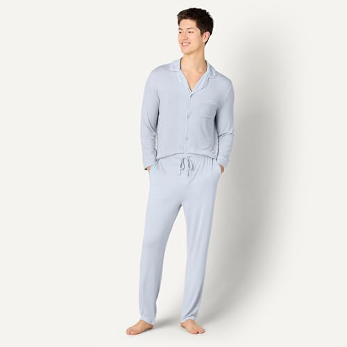 Image of Amazon Essentials x Sofia Grainge Men's Long Sleeve Relaxed Fit Breathable Modal Jersey Pajama Set, Loungewear