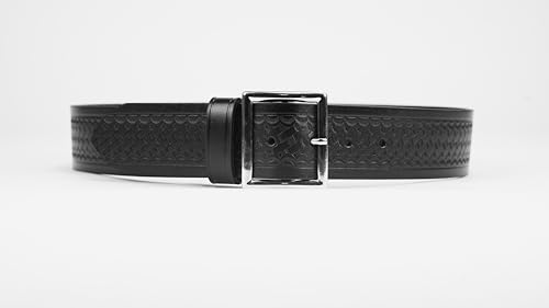 First Class Police, Sheriff, and Security 1.5" & 1.75" Plain and Basketweave Uniform Work Duty Genuine Leather Belt3
