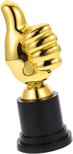 High Thumbs up Award Trophies with Base, Plastic Small Gold Trophy, Funny Trophies for Employee Coworker Teachers Volunteer Nurse