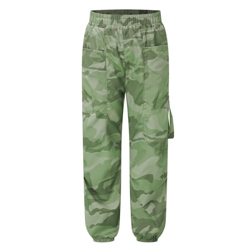 Boys Elastic Waist Cargo Pants Kids Girls Casual Pants Loose Fit Sweatpants Joggers for Hiking Climbing