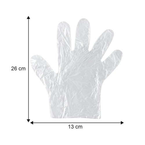 Image of ROHC Disposable Plastic Gloves, Latex Free Powder Free Clear Polyethylene Hand Gloves Non-Sterile For Cleaning- Cooking, Hair Coloring, Dishwashing, Food Handling,500 pcs