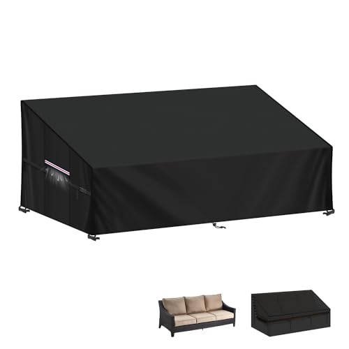 LAMUNI Gartensofa Abdeckung 3-Sitzer Lounge Sofa Schutzhülle für...