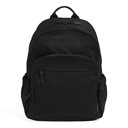 Image of Vera Bradley Women's Cotton Campus Backpack, Black, One Size