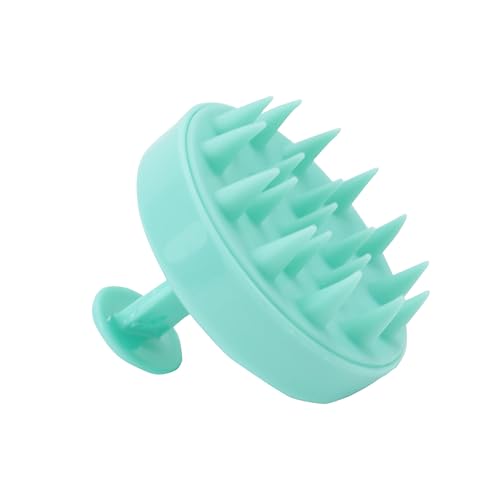 Image of NFI essentials Hair Comb Brush Head Scalp Massager Scrubber, Adults Children Thick /Thin Hair, Mold-Free Solid Silicone for Healthy Hair Growth Dry Scalp Dandruff (Green)