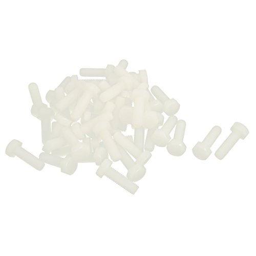 Image of uxcell M6 x 20mm Full Thread Nylon Metric Hex Head Cap Screw Bolt 50 Pcs