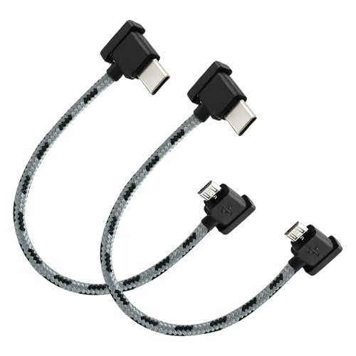 2 Piezas Cable USB C a Micro USB 15cm, Cable Datos USB C Micro USB, Compatible con Mavic Mini 1 Mavic 2 Pro Zoom Mavic Air Pro Platinum Conexión Estable Accesorios Dron Teléfonos Tabletas Cable Datos