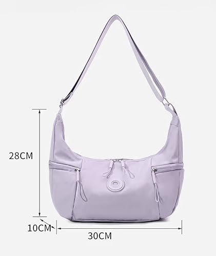 Image of WildHorn Nylon Shoulder Sling Bag for Women | Lightweight Crossbody Travel Bag with Multiple Zipper Pockets | Everyday Casual Handbag with Adjustable Strap (30 x 28 x 10 cm)