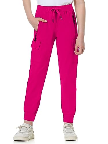 Image of EXARUS Girls Hiking Cargo Pants Joggers Teen Quick Dry Lightweight Slim Fit | Tween Youth Camping Pants Kids Hip Hop Dance Athletic Tapered Lightweight Track Safari Drawstring Woven /Knit 6-14Y