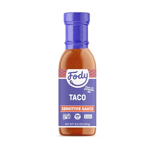 Fody Foods Taco Sauce, 8.5 Oz, Garlic and Onion Free, Low FODMAP Certified, Gut & IBS Friendly, Vegan, Non-GMO, Gluten Free, Keto Friendly