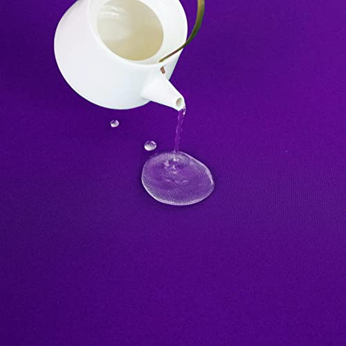 Image of FOLINS&HOME Purple Rectangle Tablecloth 60 x 84 Inch Waterproof Table Cloth | Wrinkle Free Polyester Table Cloths, Spillproof Heavy Duty and Washable Table Cover for Party, Banquet - Rectangular /Oblong