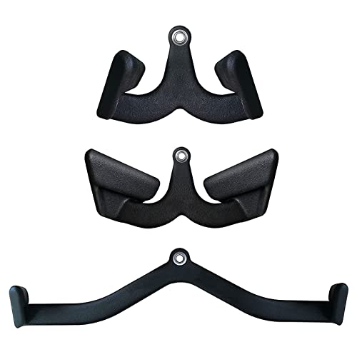 Rowing T-bar V-bar Cable Machine Attachments for HomeGym, Cable Machine LAT Pull Down Machine Home Gym Fitness Bar Attachments Bicep Curl Triceps Blaster Bar Handle Grips