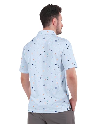 Polo de golf para hombre manga corta Dry Fit que absorbe la humedad con estampado casual y cuello clásico miniatura 6
