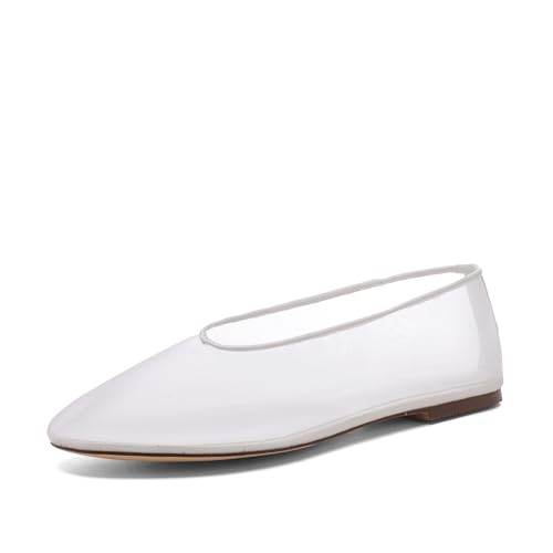 Women's Fine Mesh Ballet Flats,Round Toe Ballerina Shoes,Casual Slip On Mary Jane Flats,Comfortable Daily Dress Shoes