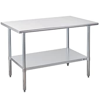 Profeeshaw Stainless Steel Prep Table 48x30 Inch NSF Commercial Work Table with Undershelf