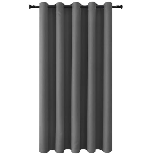 Image of DWCN Patio Sliding Door Curtains - Extra Wide Curtains for Glass Door, Room Divider Blackout Thermal Curtain Grommet Panel with Grommet Top for Bedroom Partition, 6.7ft Wide x 7ft Tall, Dark Grey