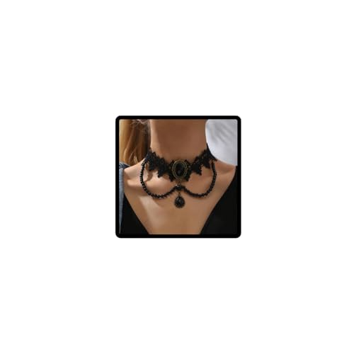 Resweky Gothic Lace Choker Ketting Zwart Crystal Kwastje Kraag Kettingen Party Accessoires Verstelbare Sieraden Voor Vrouwen