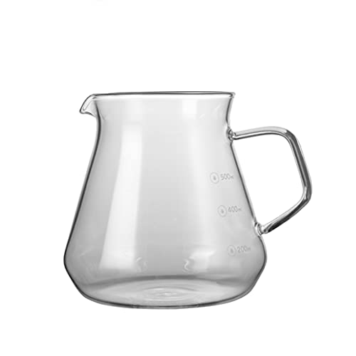 HAODA Bricco per Latte Durable High Silicate Vetro frizzante lanciatura Lanciatore Alto durezza Latte brocca tè e caffè Latte per Latte 13.5/20.3oz Chiaro Semplice (Dimensione : 600ml)