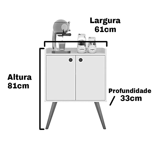 Aparador Buffet Retrô 2 Portas Alexa- Nature / Off White - Rpm Móveis