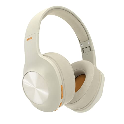 Hama Bluetooth Kopfhörer, Over-Ear Headset (Kabelloses Headset mit 38h Akku, Faltbare Earphones mit Bassverstärkung, integriertes Mikrofon, Wireless Headset) beige